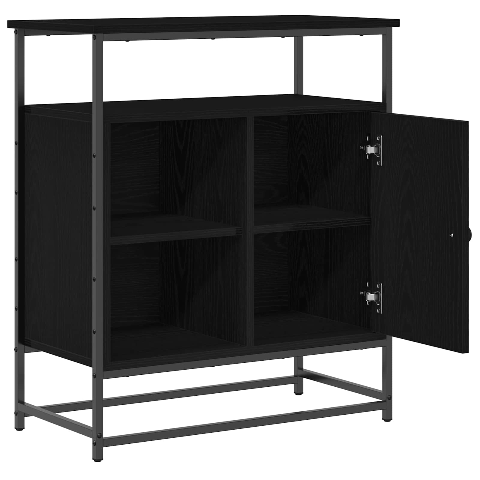 Sideboard Schwarz Eichen-Optik 69 x 35 x 80 cm Holzwerkstoff