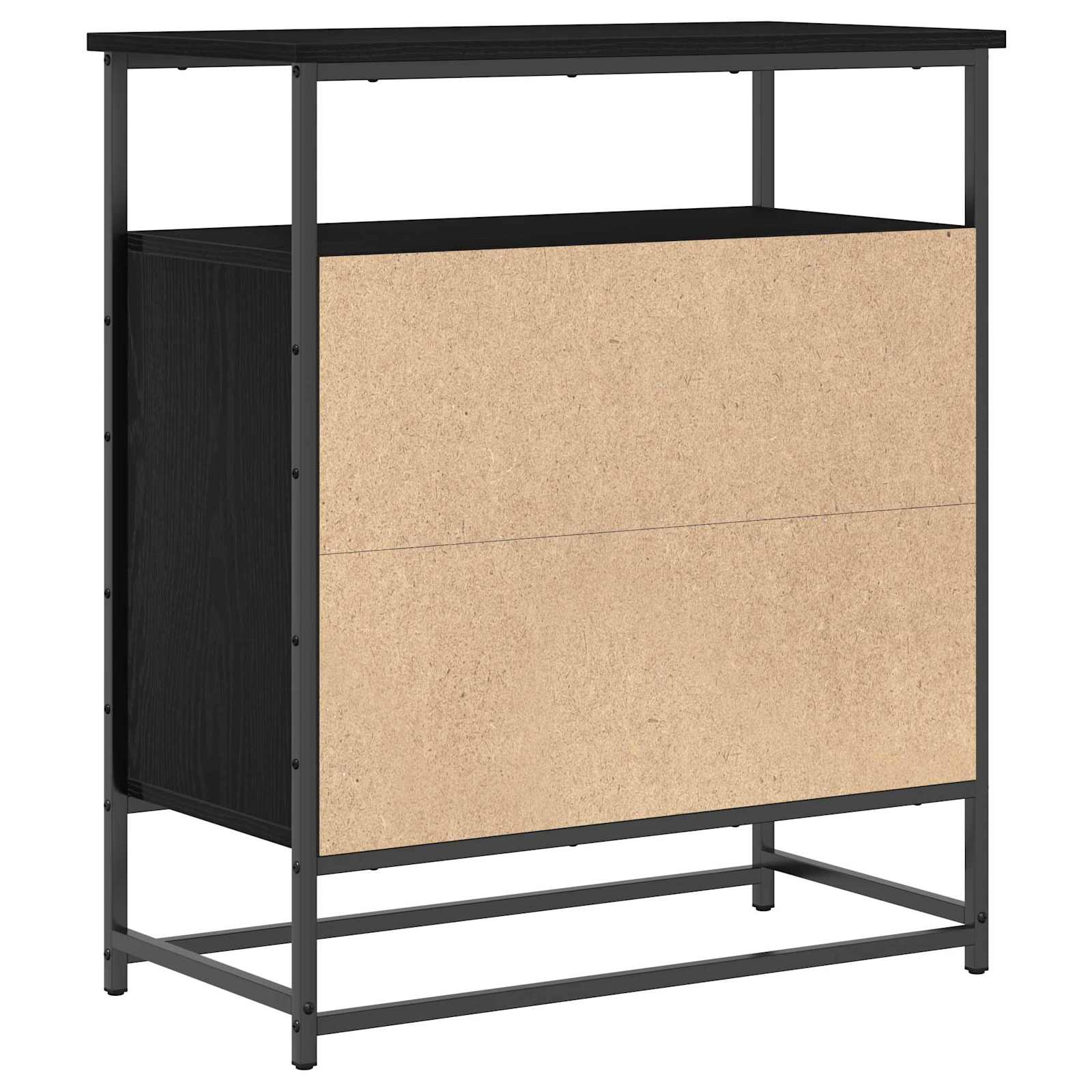 Sideboard Schwarz Eichen-Optik 69 x 35 x 80 cm Holzwerkstoff