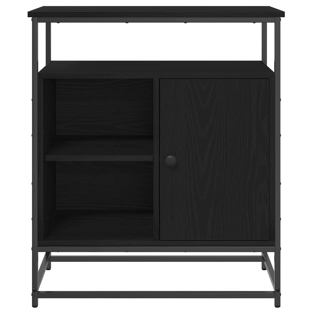 Sideboard Schwarz Eichen-Optik 69 x 35 x 80 cm Holzwerkstoff