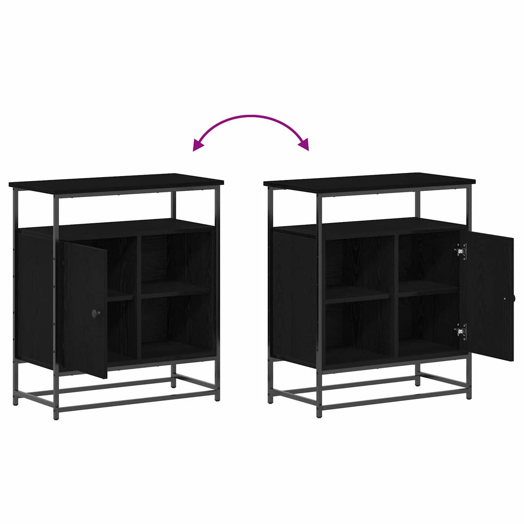 Sideboard Schwarz Eichen-Optik 69 x 35 x 80 cm Holzwerkstoff