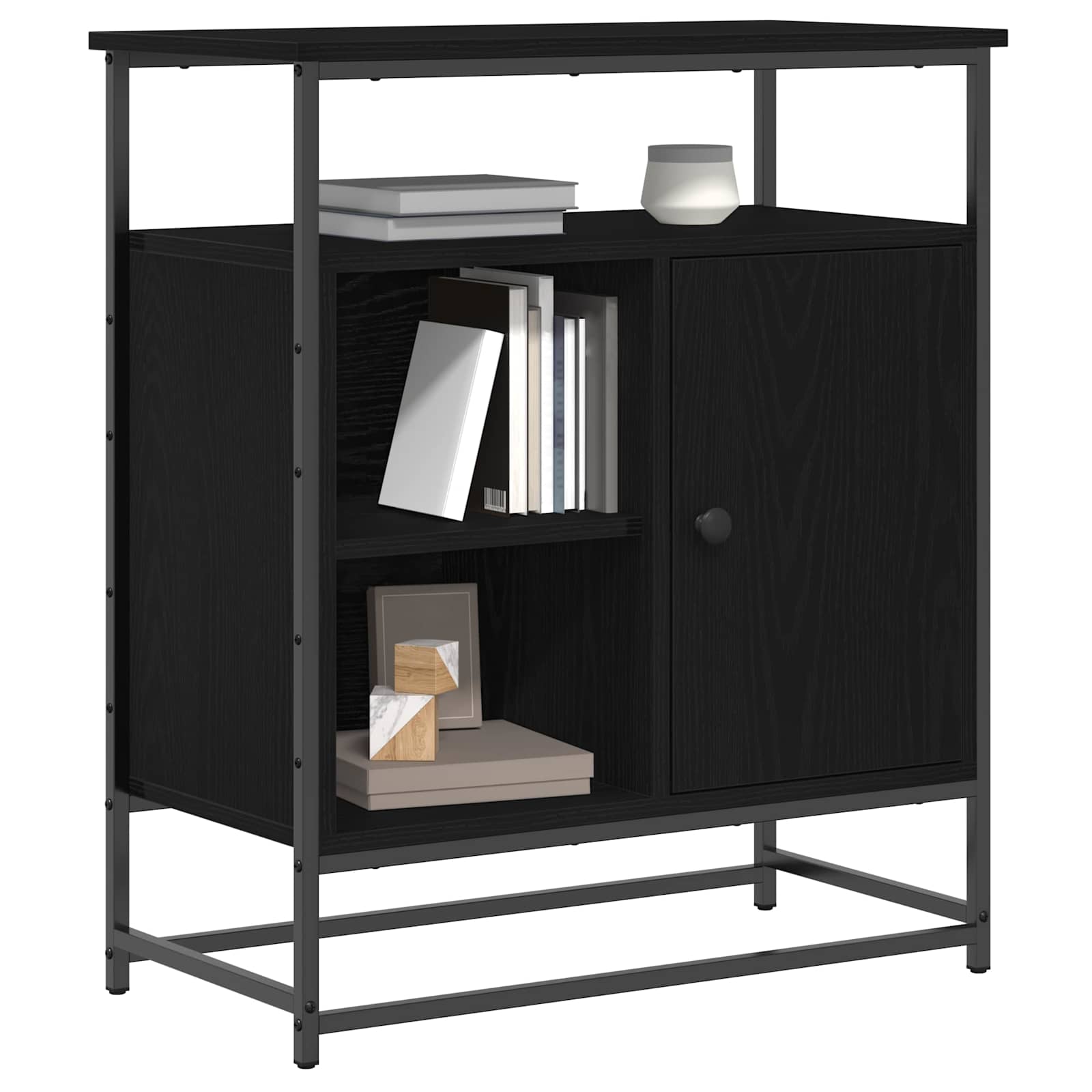 Sideboard Schwarz Eichen-Optik 69 x 35 x 80 cm Holzwerkstoff