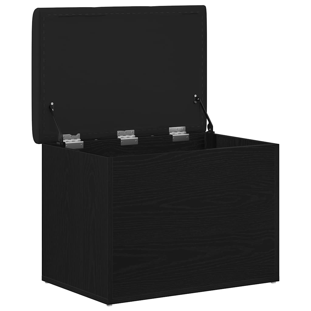 Sitzbank mit Stauraum Schwarz Eichen-Optik 62 x 42 x 45 cm