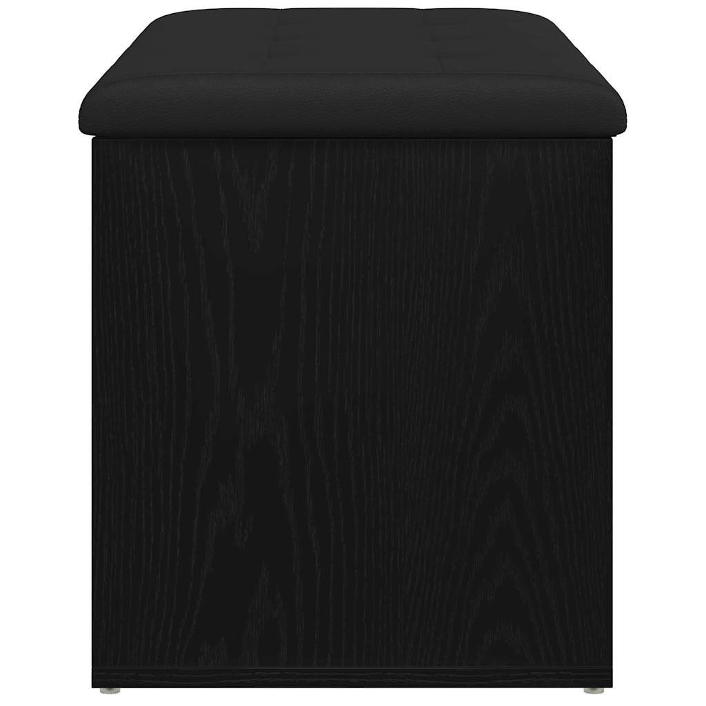 Sitzbank mit Stauraum Schwarz Eichen-Optik 82 x 42 x 45 cm