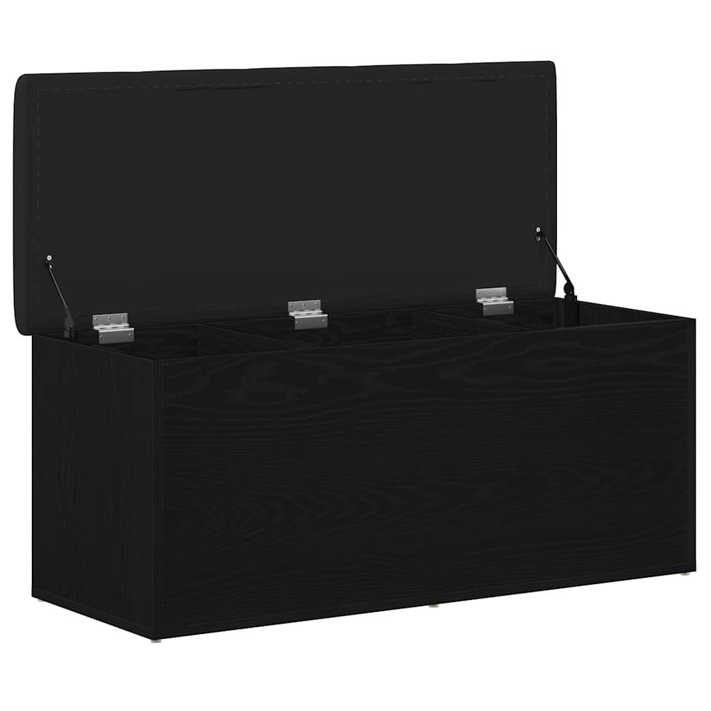 Sitzbank mit Stauraum Schwarz Eichen-Optik 102 x 42 x 45 cm