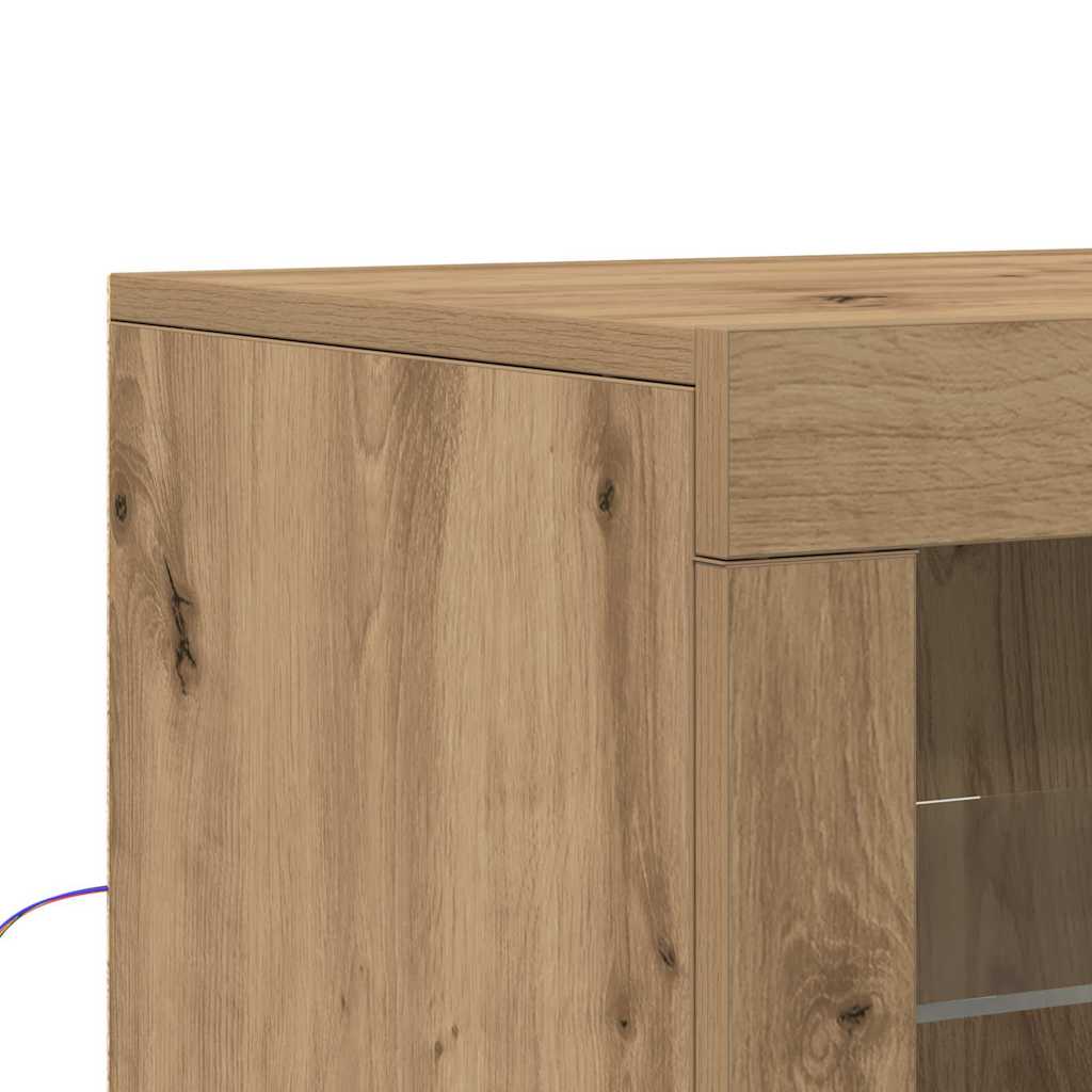 LED-Sideboard Braun 60,5 x 37 x 67 cm Holzwerkstoff