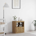 LED-Sideboard Braun 60,5 x 37 x 67 cm Holzwerkstoff