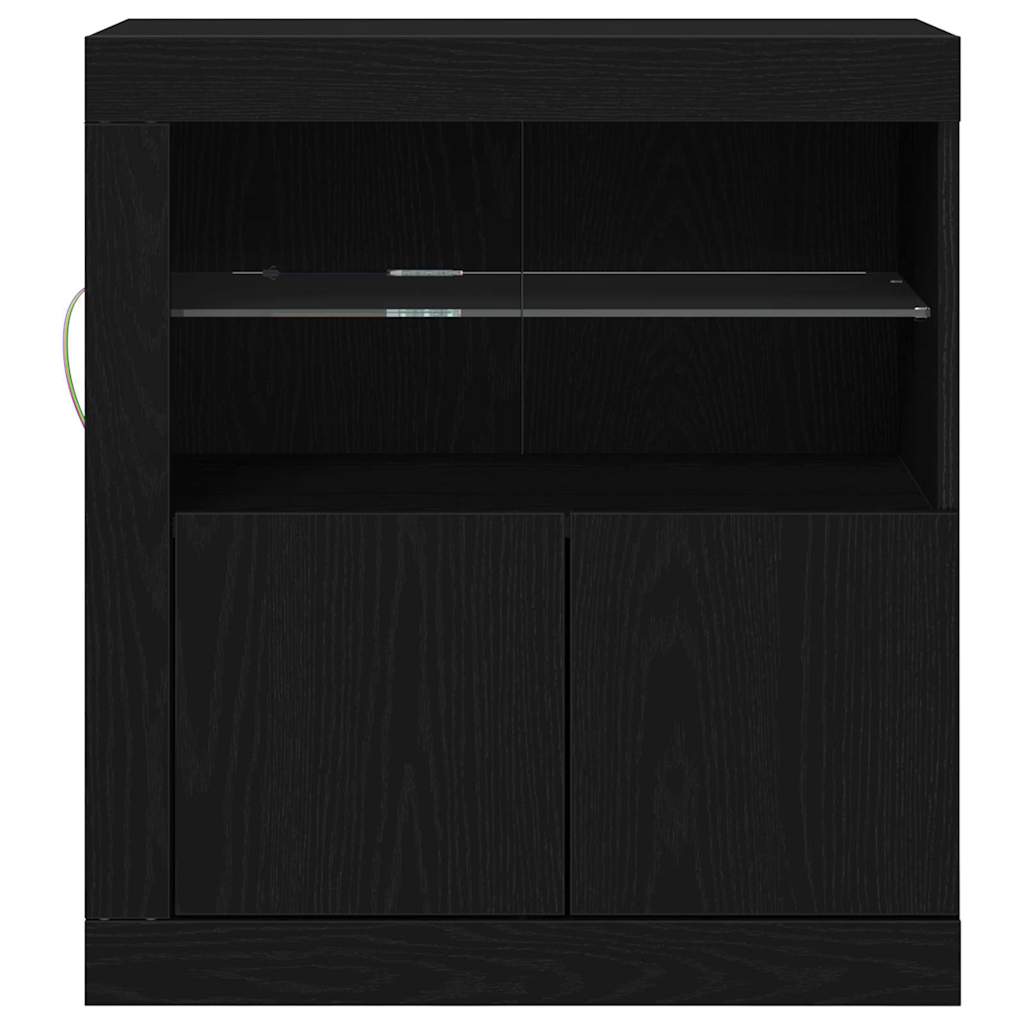 LED-Sideboard Schwarz 60,5 x 37 x 67 cm Holzwerkstoff