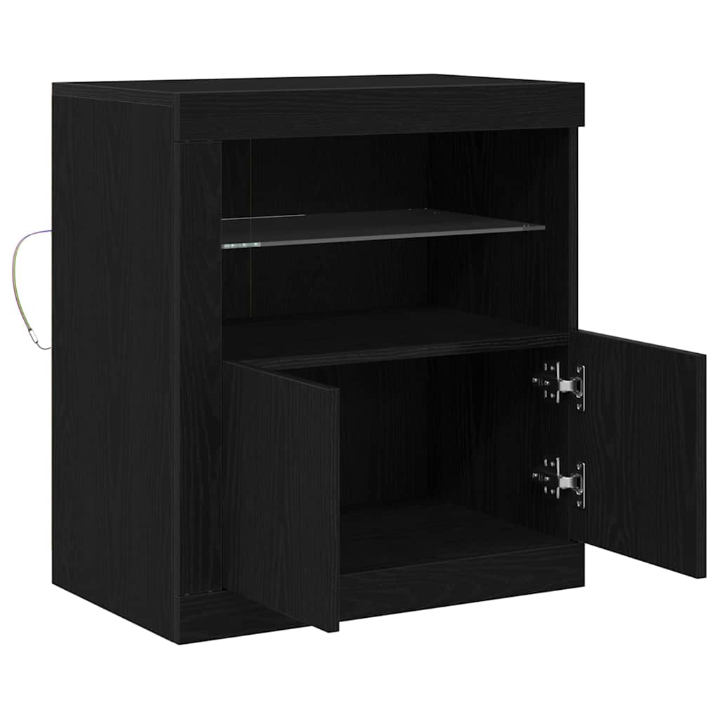LED-Sideboard Schwarz 60,5 x 37 x 67 cm Holzwerkstoff