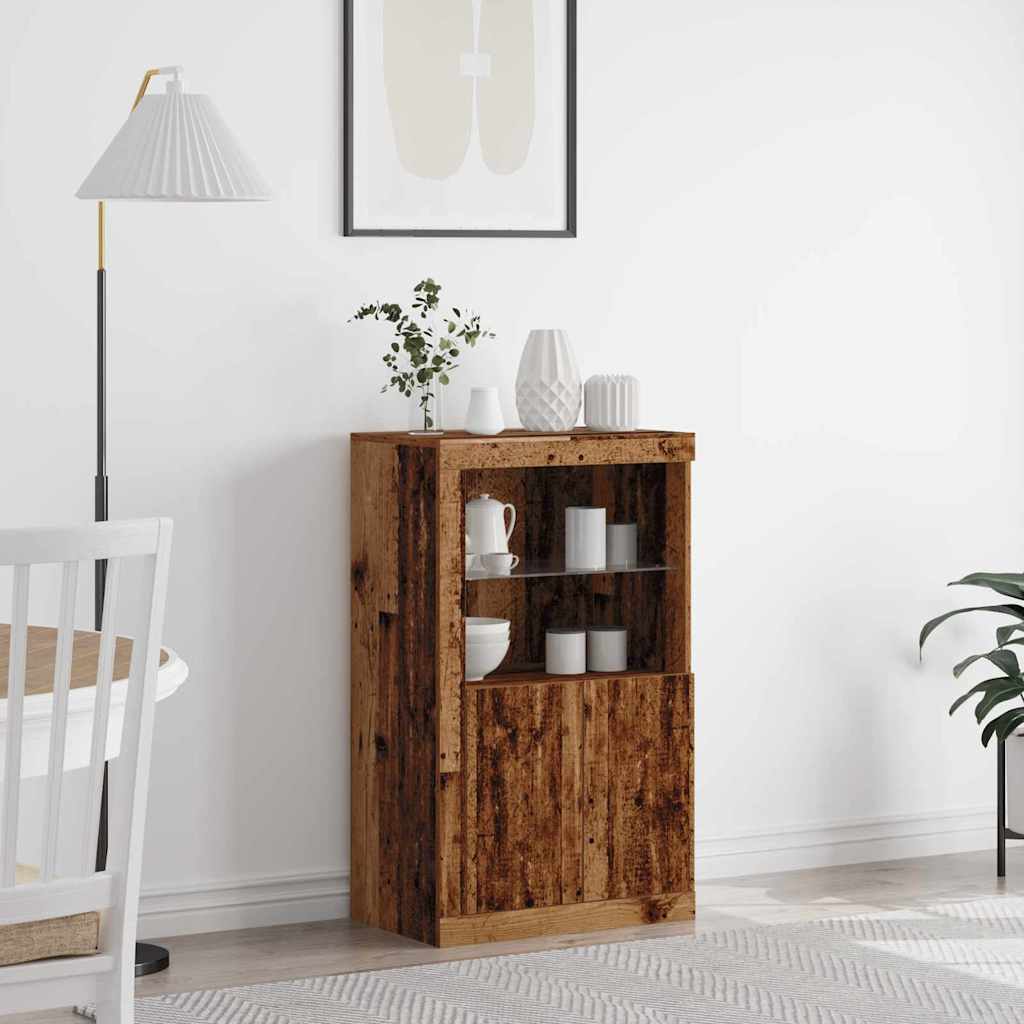 LED-Sideboard Altholz 60,5 x 37 x 100 cm Holzwerkstoff