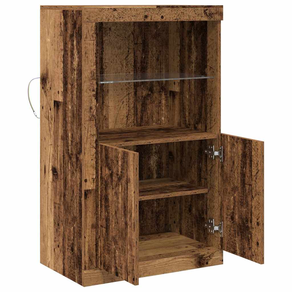 LED-Sideboard Altholz 60,5 x 37 x 100 cm Holzwerkstoff