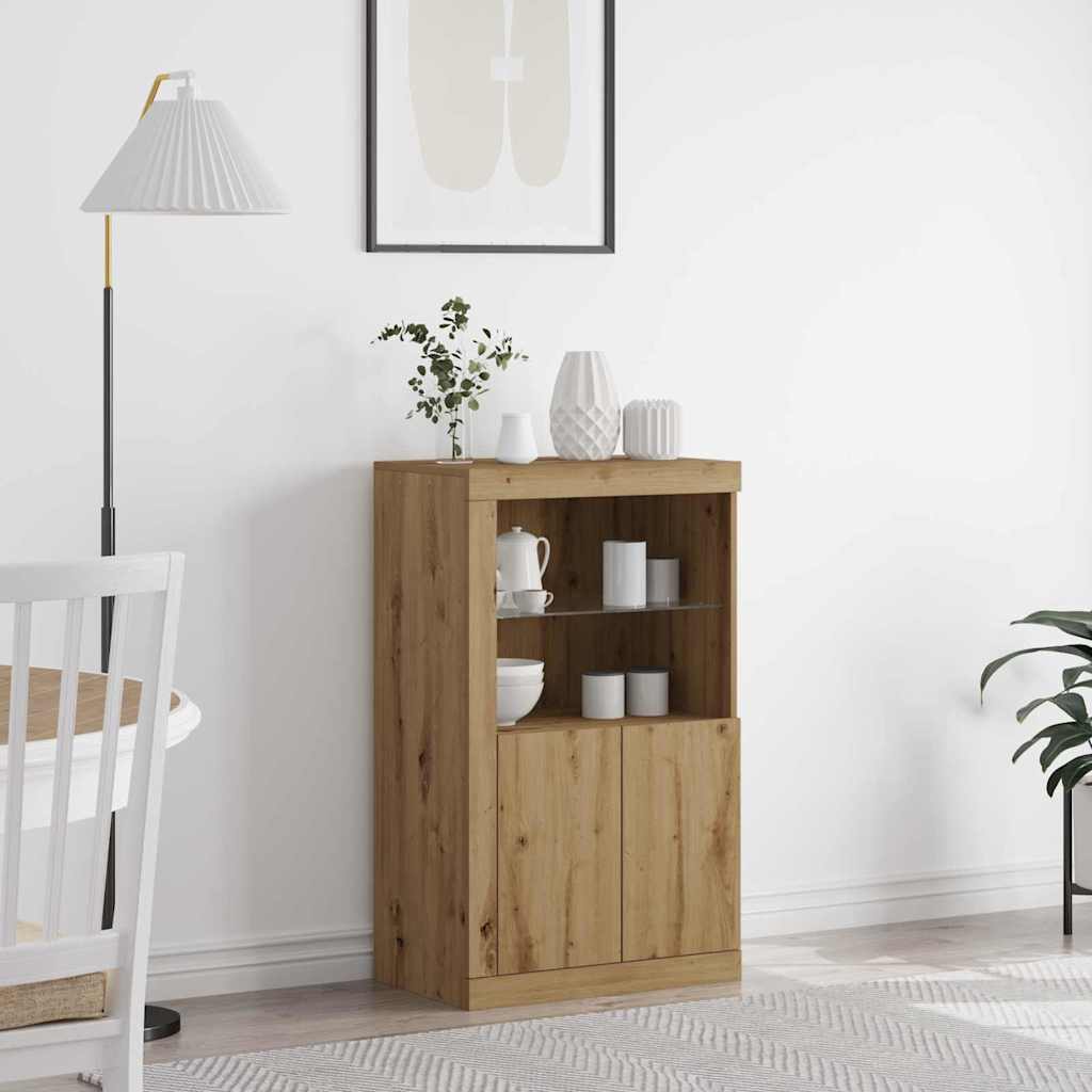 LED-Sideboard Artisan-Eiche 60,5 x 37 x 100 cm Holzwerkstoff