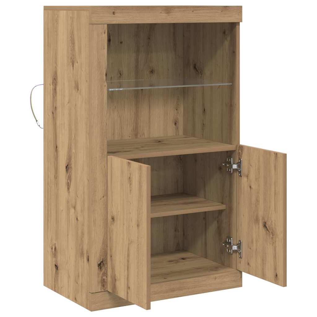 LED-Sideboard Artisan-Eiche 60,5 x 37 x 100 cm Holzwerkstoff