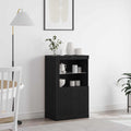 LED-Sideboard Schwarz Eichen-Optik 60,5 x 37 x 100 cm