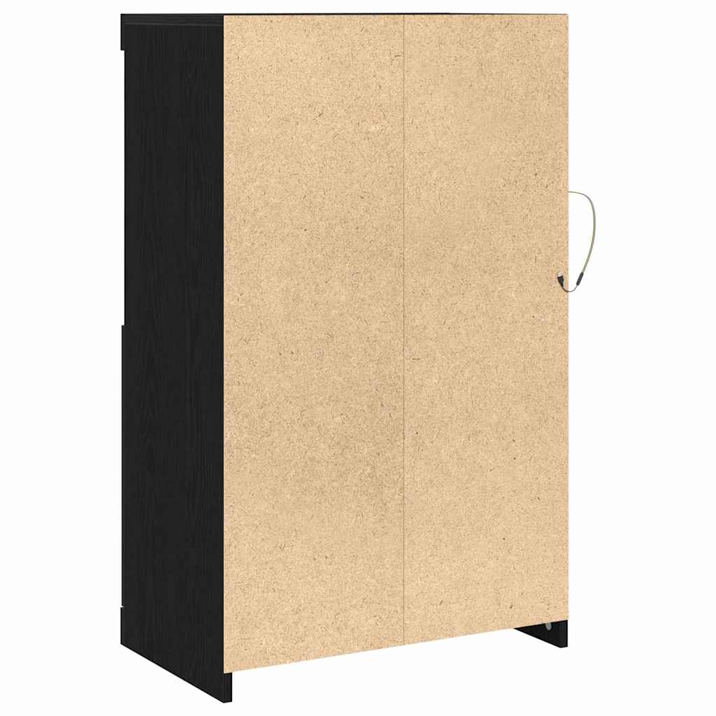 LED-Sideboard Schwarz Eichen-Optik 60,5 x 37 x 100 cm