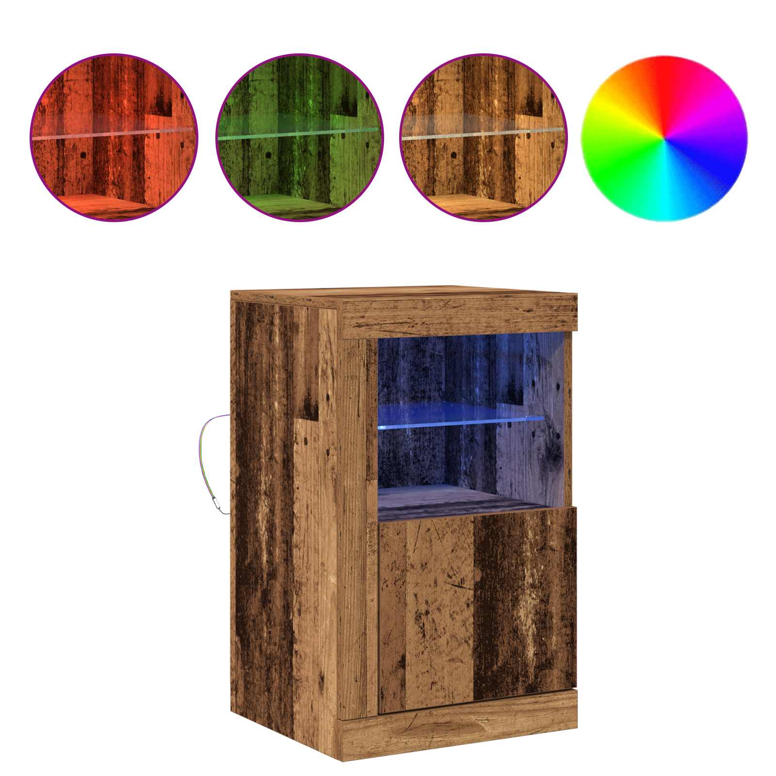 LED-Sideboard Altholz 41 x 37 x 67 cm Holzwerkstoff