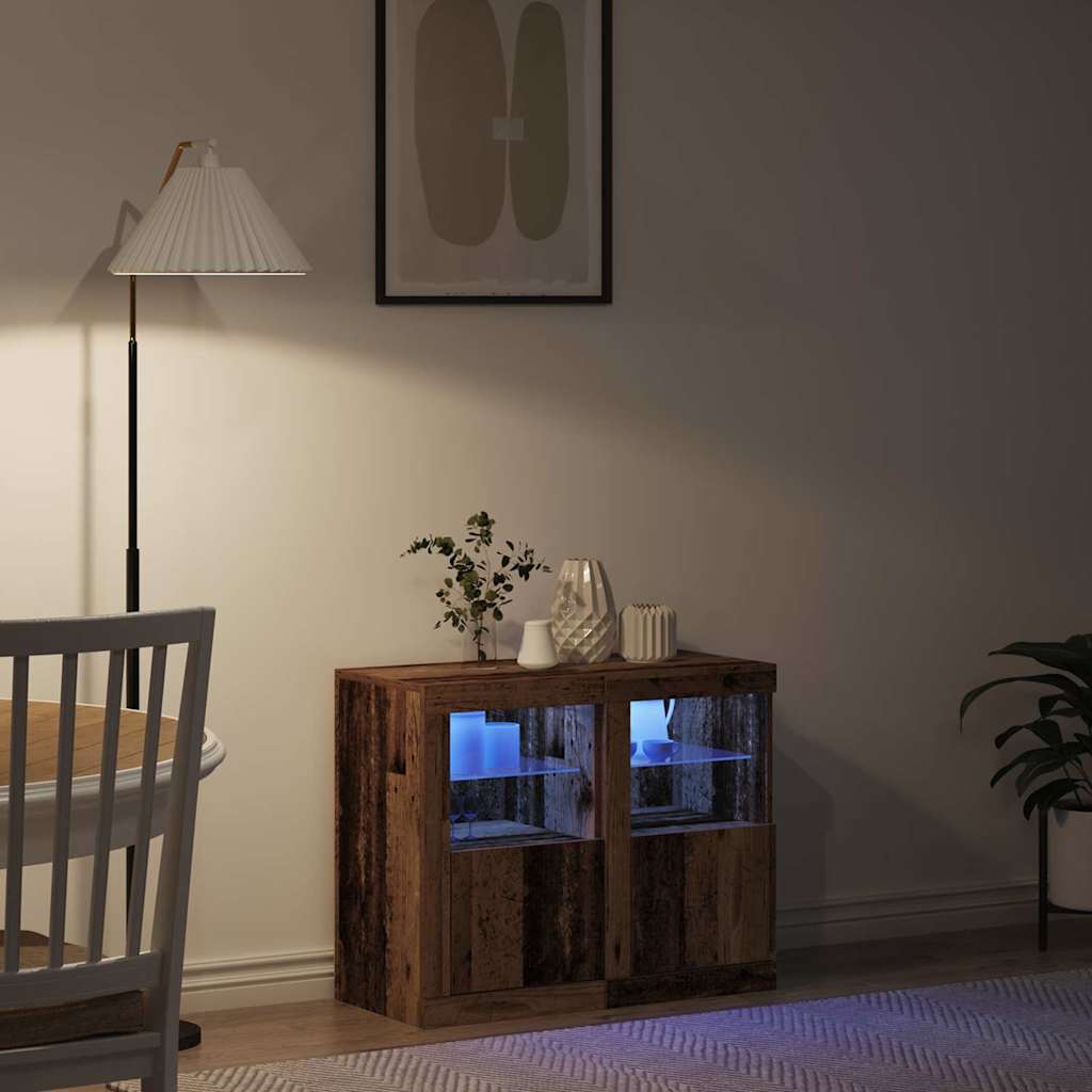 LED-Sideboard 2 pcs Altholz 41 x 37 x 67 cm Holzwerkstoff