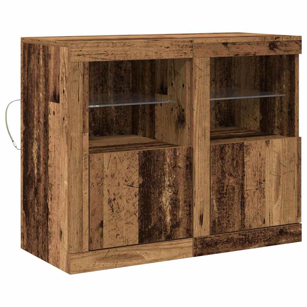 LED-Sideboard 2 pcs Altholz 41 x 37 x 67 cm Holzwerkstoff