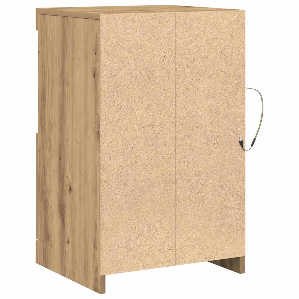 LED-Sideboard 2 pcs Artisan-Eiche 41 x 37 x 67 cm Holzwerkstoff