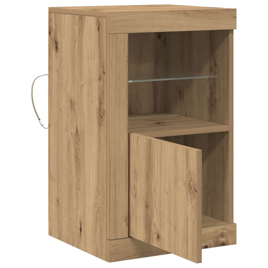LED-Sideboard 2 pcs Artisan-Eiche 41 x 37 x 67 cm Holzwerkstoff