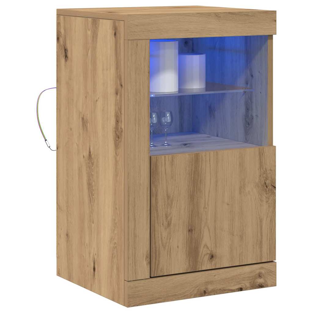 LED-Sideboard 2 pcs Artisan-Eiche 41 x 37 x 67 cm Holzwerkstoff