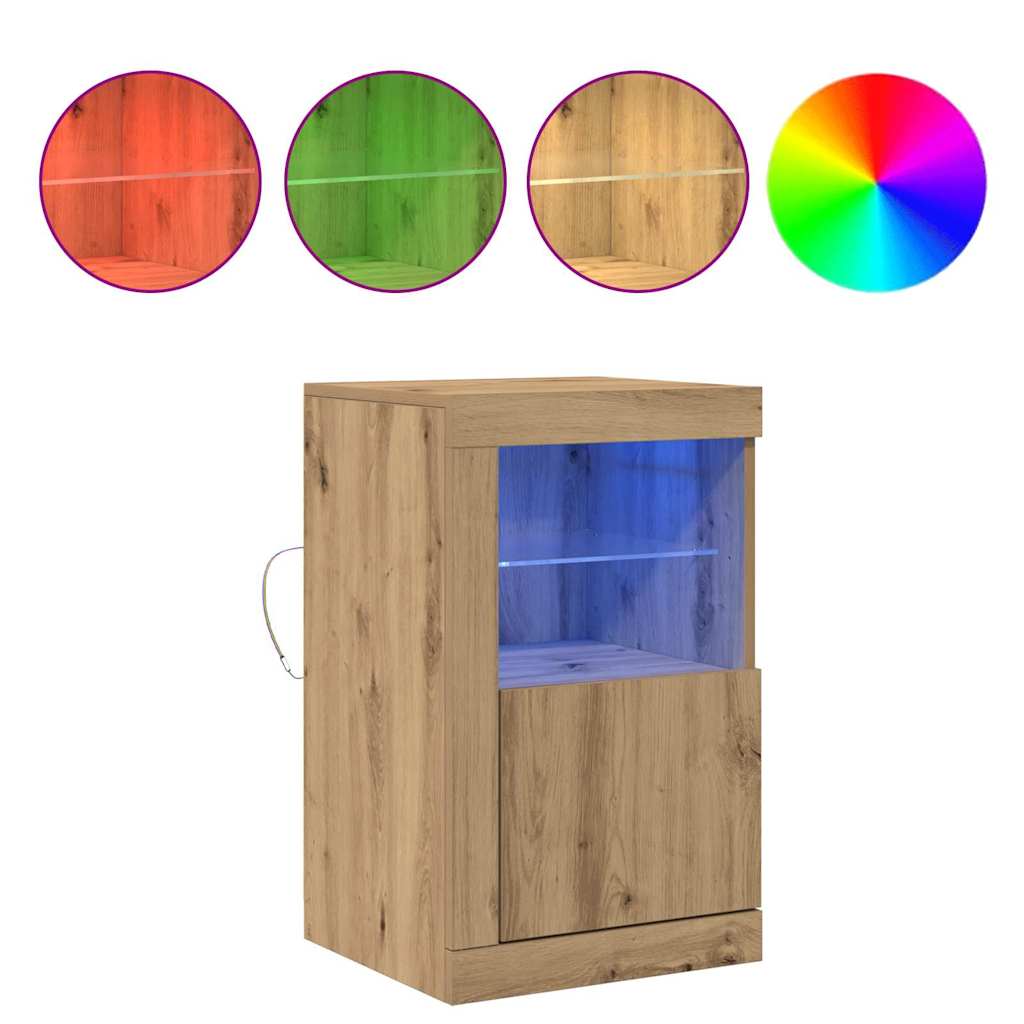 LED-Sideboard 2 pcs Artisan-Eiche 41 x 37 x 67 cm Holzwerkstoff