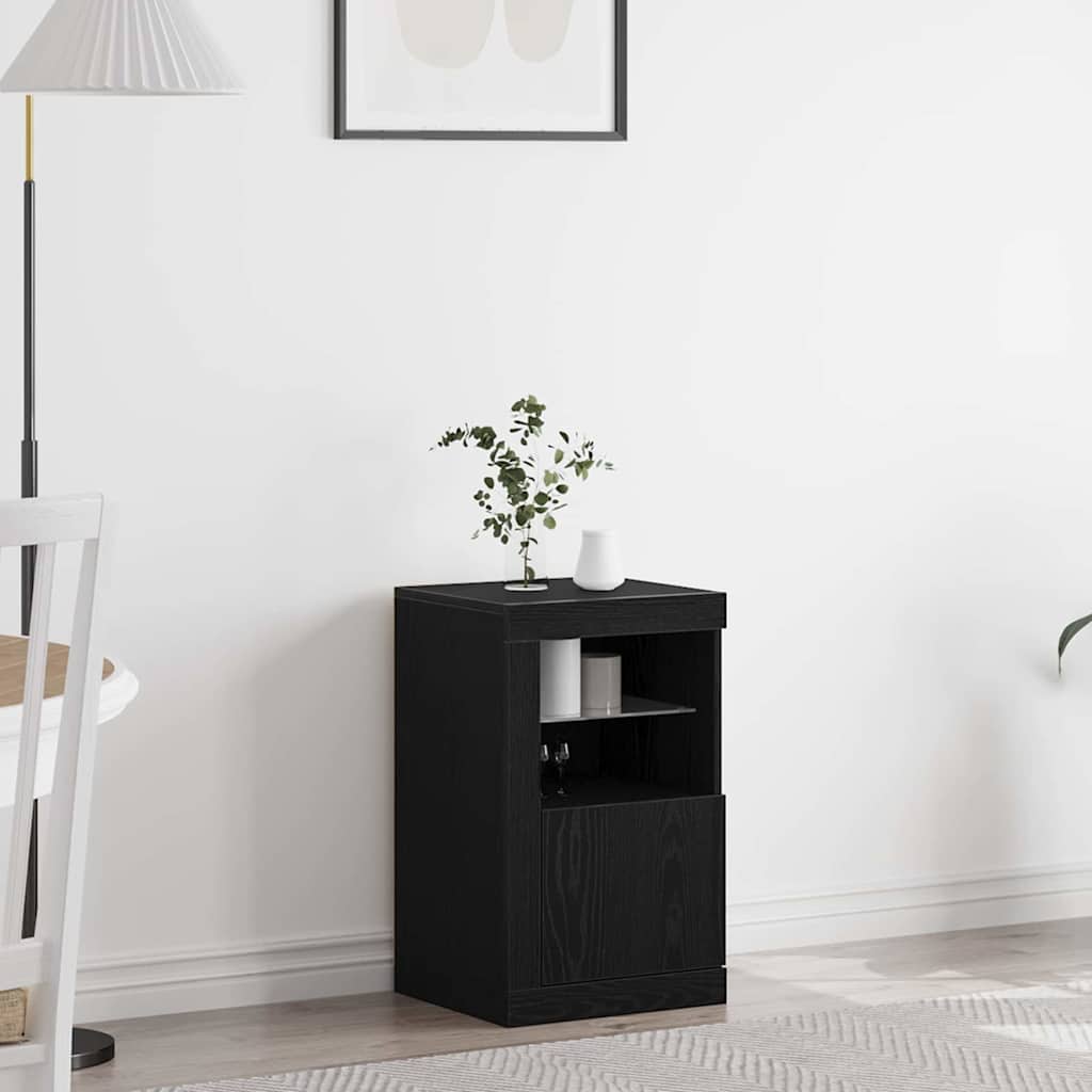 LED-Sideboard Schwarz Eichen-Optik 41 x 37 x 67 cm
