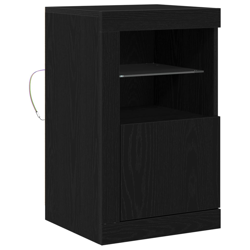 LED-Sideboard Schwarz Eichen-Optik 41 x 37 x 67 cm