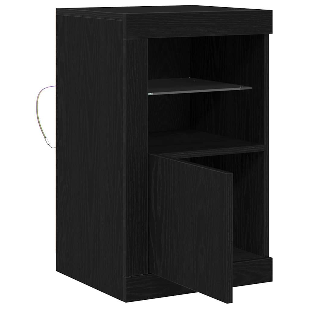 LED-Sideboard Schwarz Eichen-Optik 41 x 37 x 67 cm