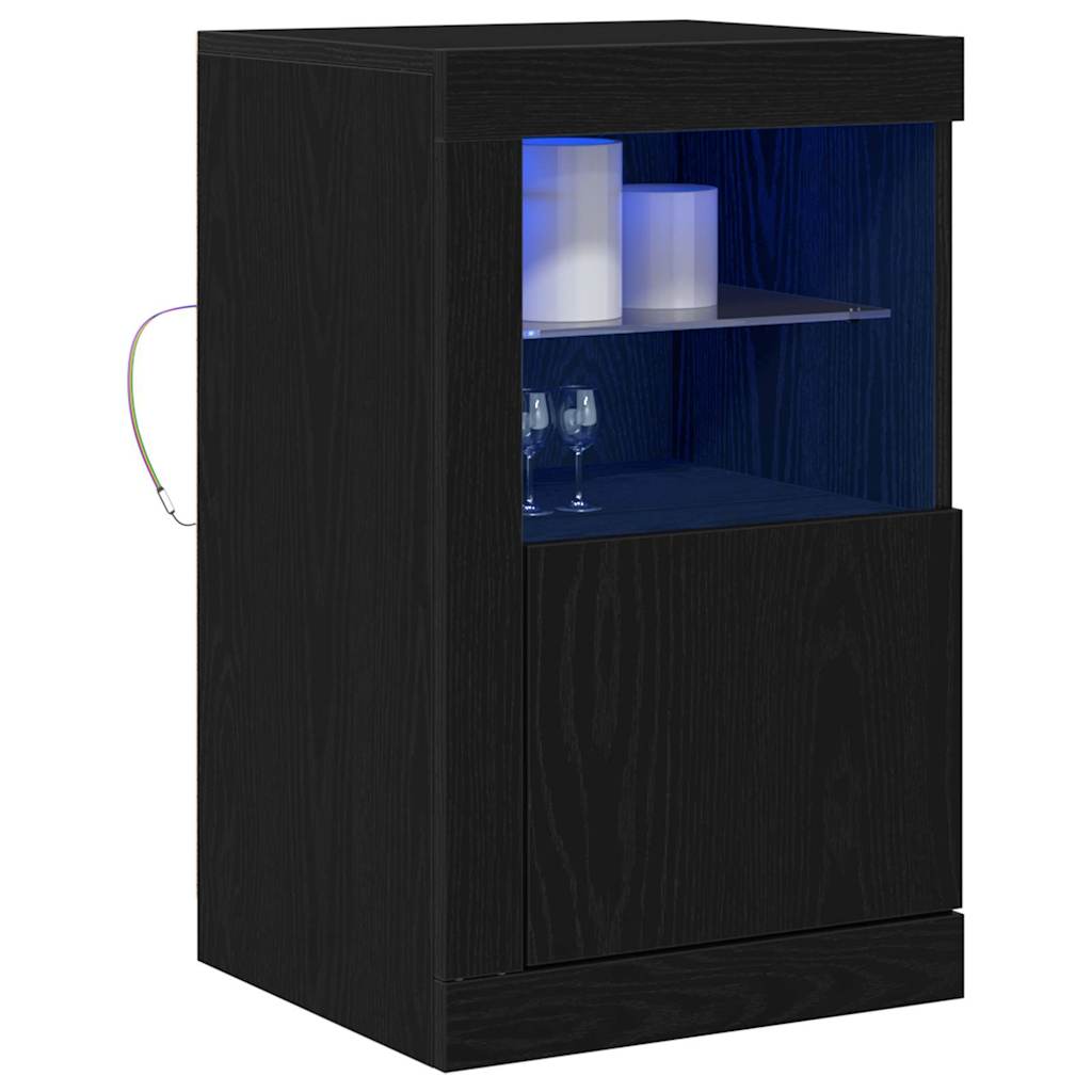 LED-Sideboard Schwarz Eichen-Optik 41 x 37 x 67 cm
