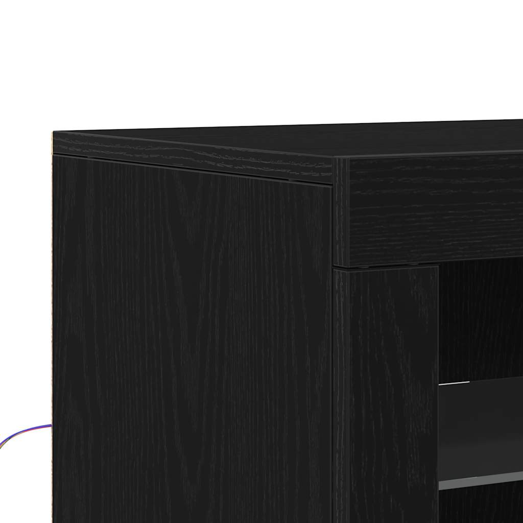 LED-Sideboard 2 pcs Schwarz Eichen-Optik 41 x 37 x 67 cm