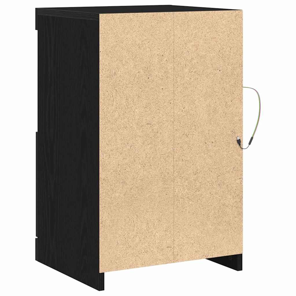 LED-Sideboard 2 pcs Schwarz Eichen-Optik 41 x 37 x 67 cm
