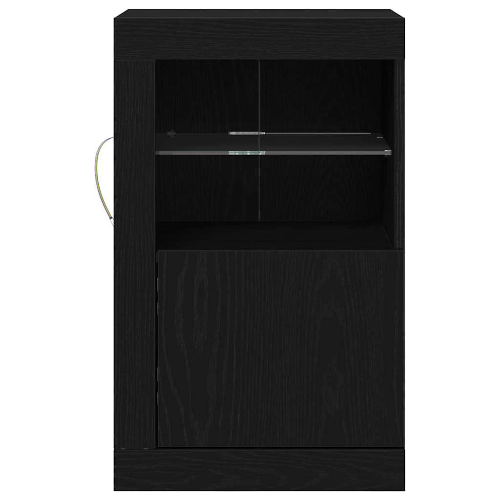 LED-Sideboard 2 pcs Schwarz Eichen-Optik 41 x 37 x 67 cm