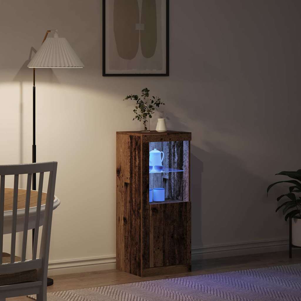 LED-Sideboard Braun 41 x 37 x 100 cm Holzwerkstoff