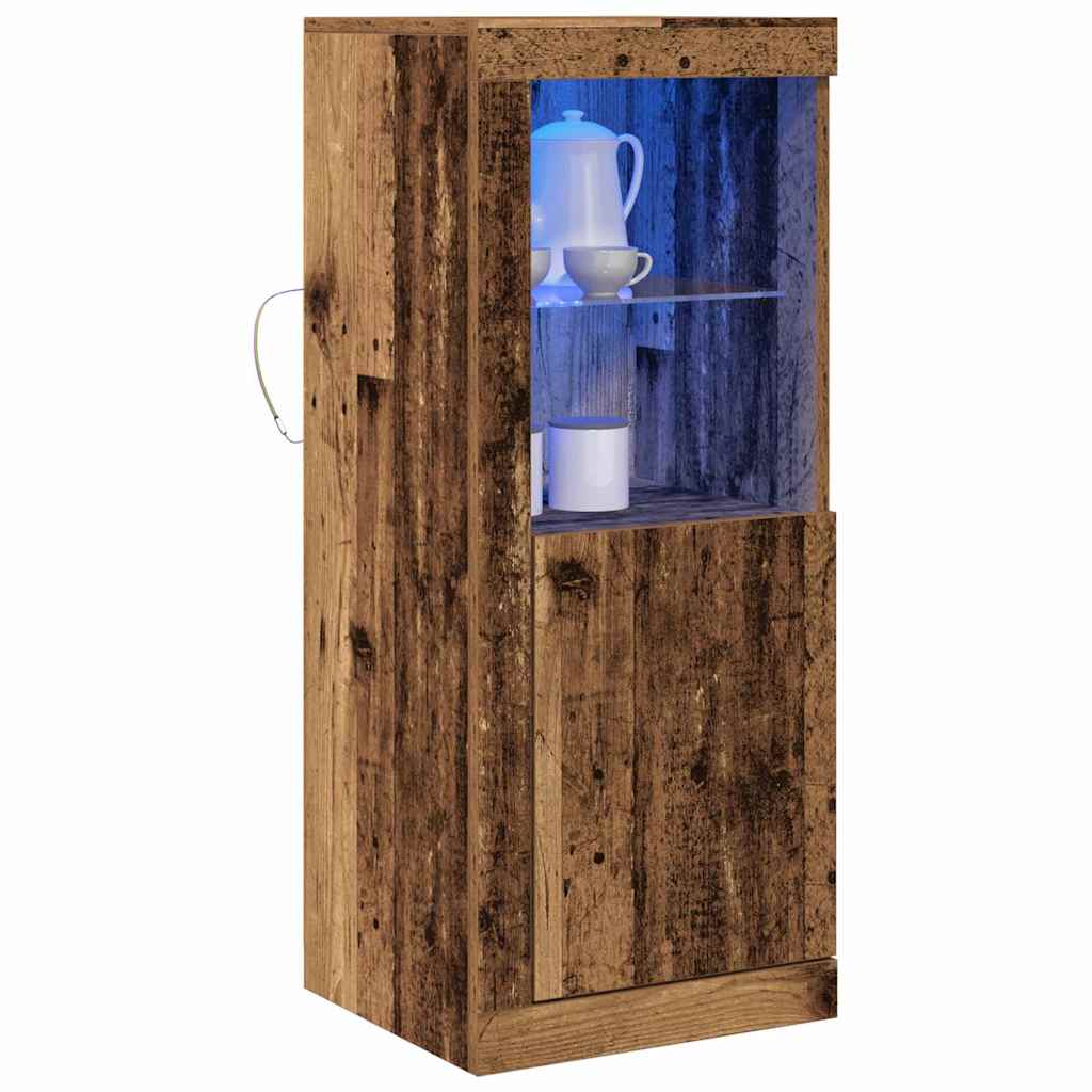 LED-Sideboard Braun 41 x 37 x 100 cm Holzwerkstoff
