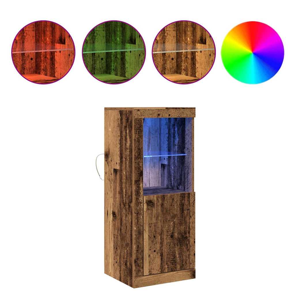 LED-Sideboard Braun 41 x 37 x 100 cm Holzwerkstoff