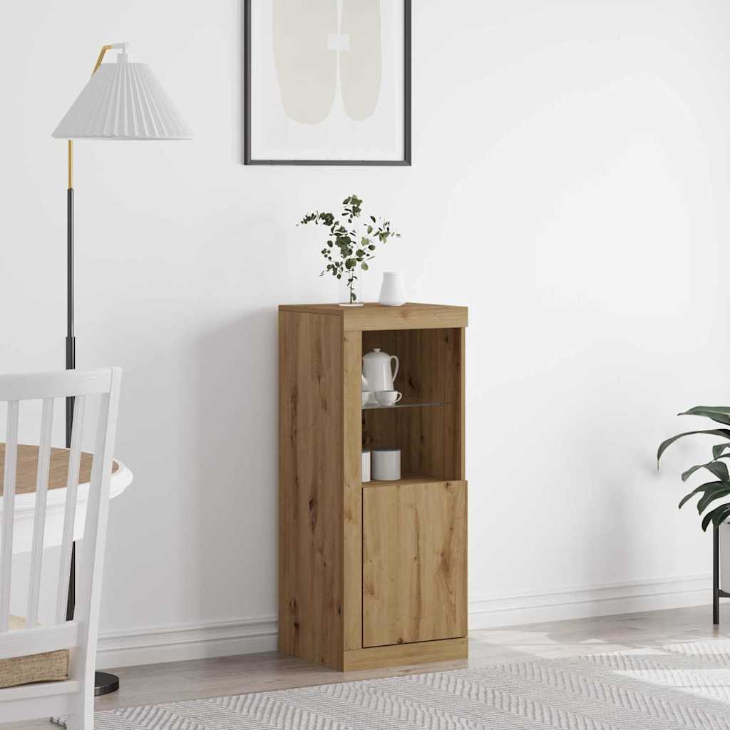 LED-Sideboard Braun 41 x 37 x 100 cm Holzwerkstoff