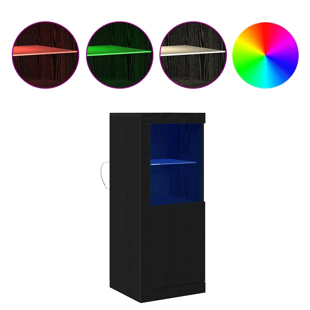 LED-Sideboard Schwarz 41 x 37 x 100 cm Holzwerkstoff