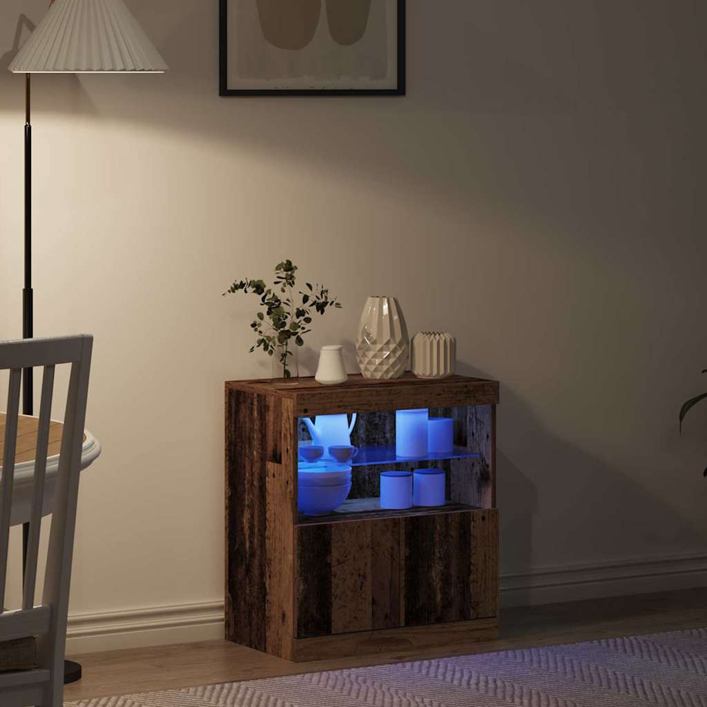 LED-Sideboard Braun 60,5 x 37 x 67 cm Holzwerkstoff