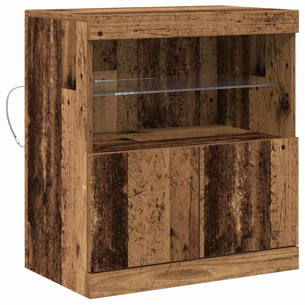 LED-Sideboard Braun 60,5 x 37 x 67 cm Holzwerkstoff