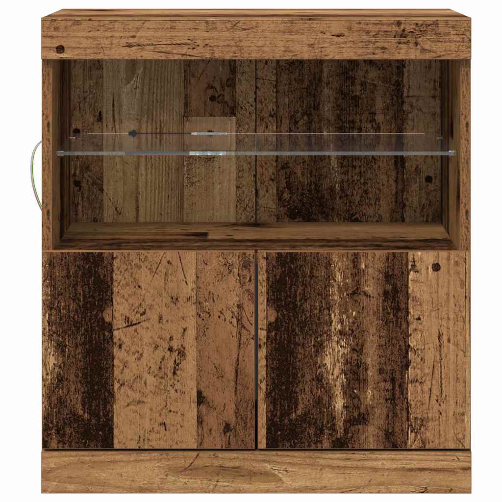 LED-Sideboard Braun 60,5 x 37 x 67 cm Holzwerkstoff