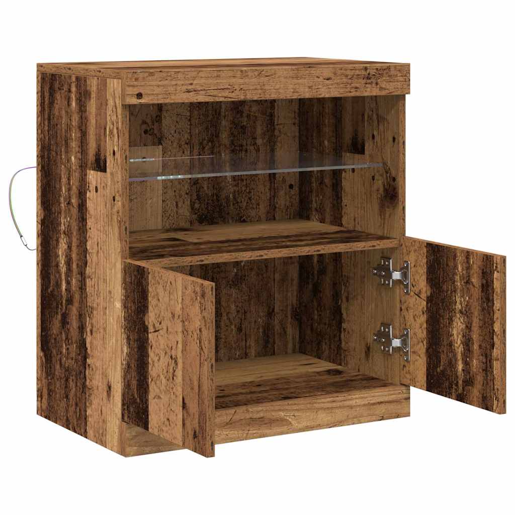 LED-Sideboard Braun 60,5 x 37 x 67 cm Holzwerkstoff