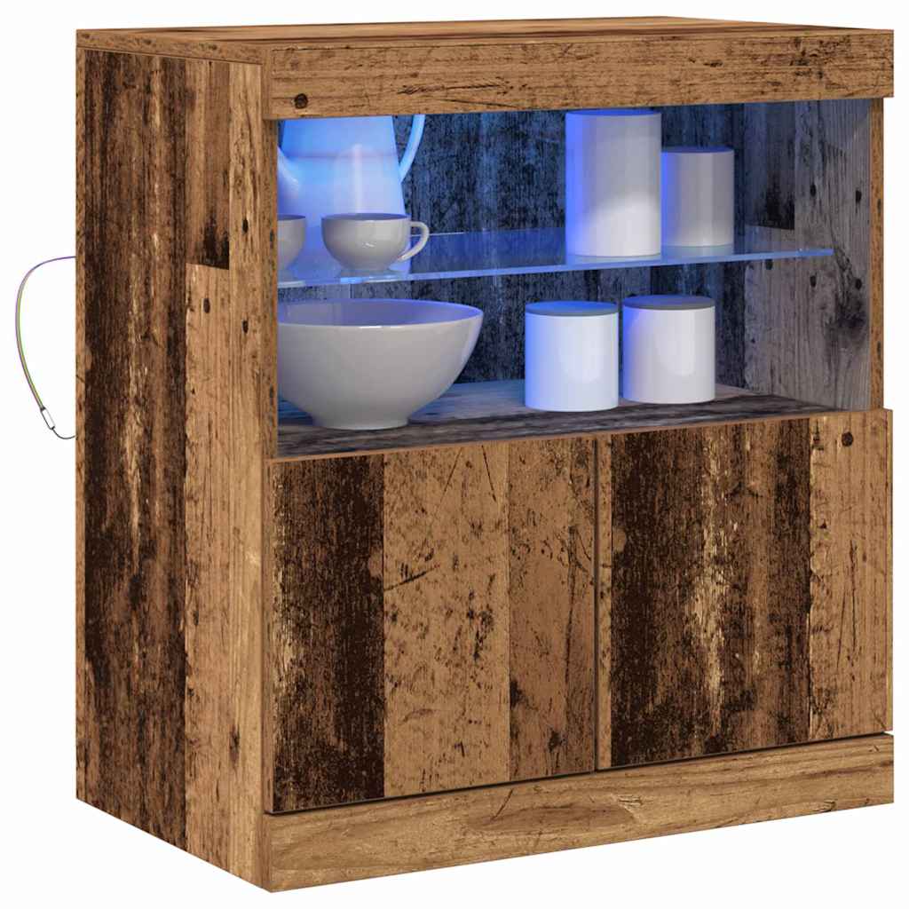 LED-Sideboard Braun 60,5 x 37 x 67 cm Holzwerkstoff