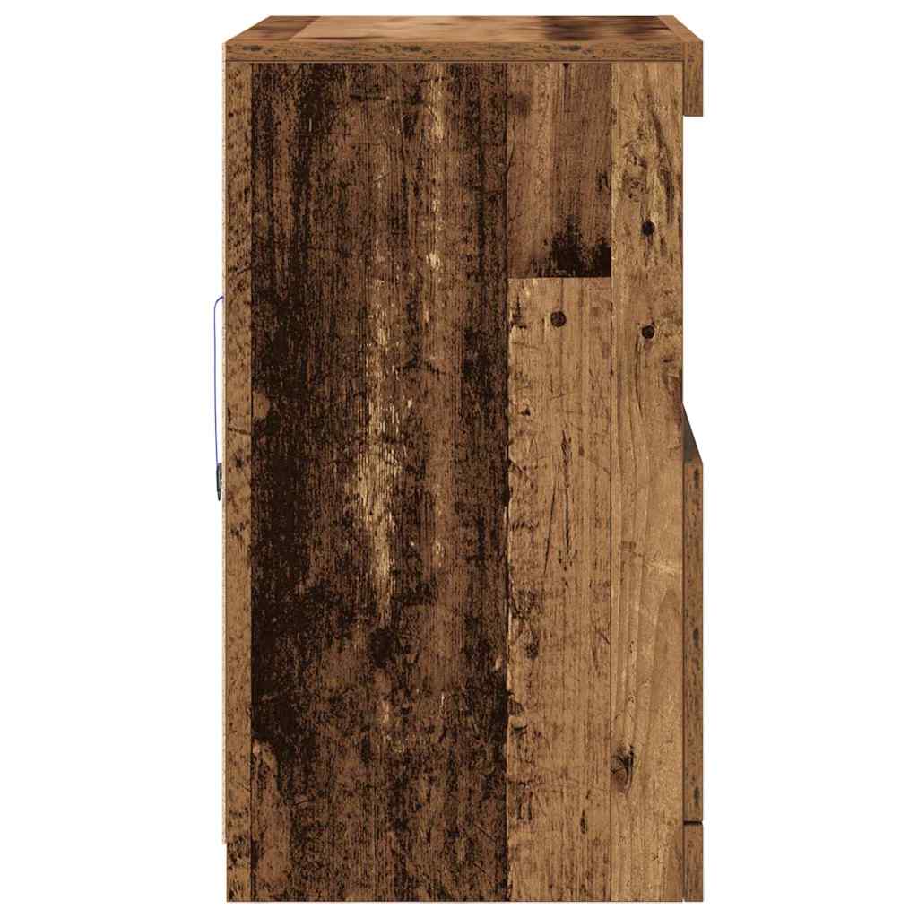 LED-Sideboard Braun 60,5 x 37 x 67 cm Holzwerkstoff