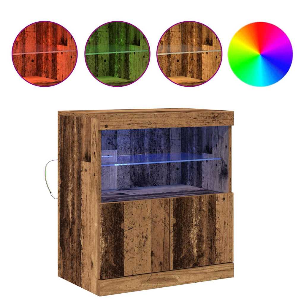 LED-Sideboard Braun 60,5 x 37 x 67 cm Holzwerkstoff
