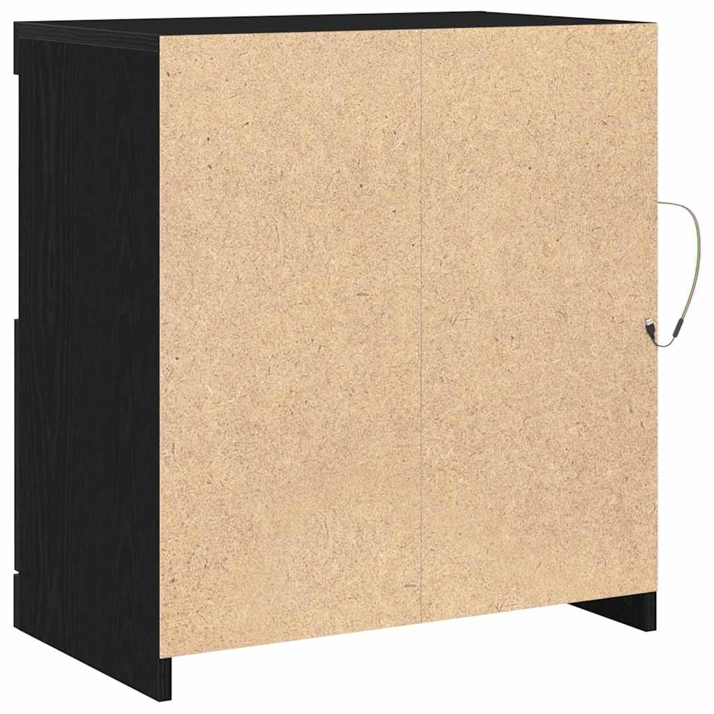 LED-Sideboard Schwarz 60,5 x 37 x 67 cm Holzwerkstoff