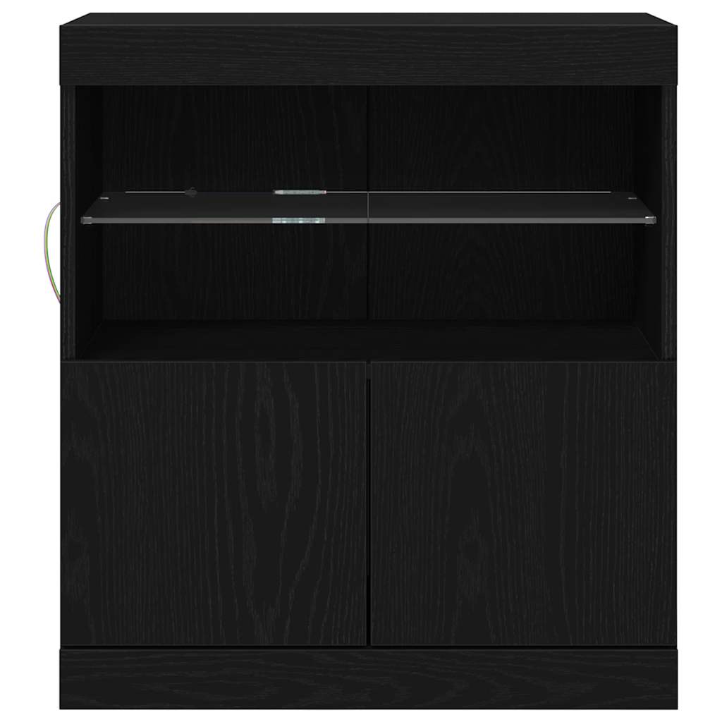 LED-Sideboard Schwarz 60,5 x 37 x 67 cm Holzwerkstoff