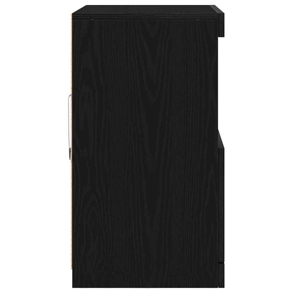 LED-Sideboard Schwarz 60,5 x 37 x 67 cm Holzwerkstoff