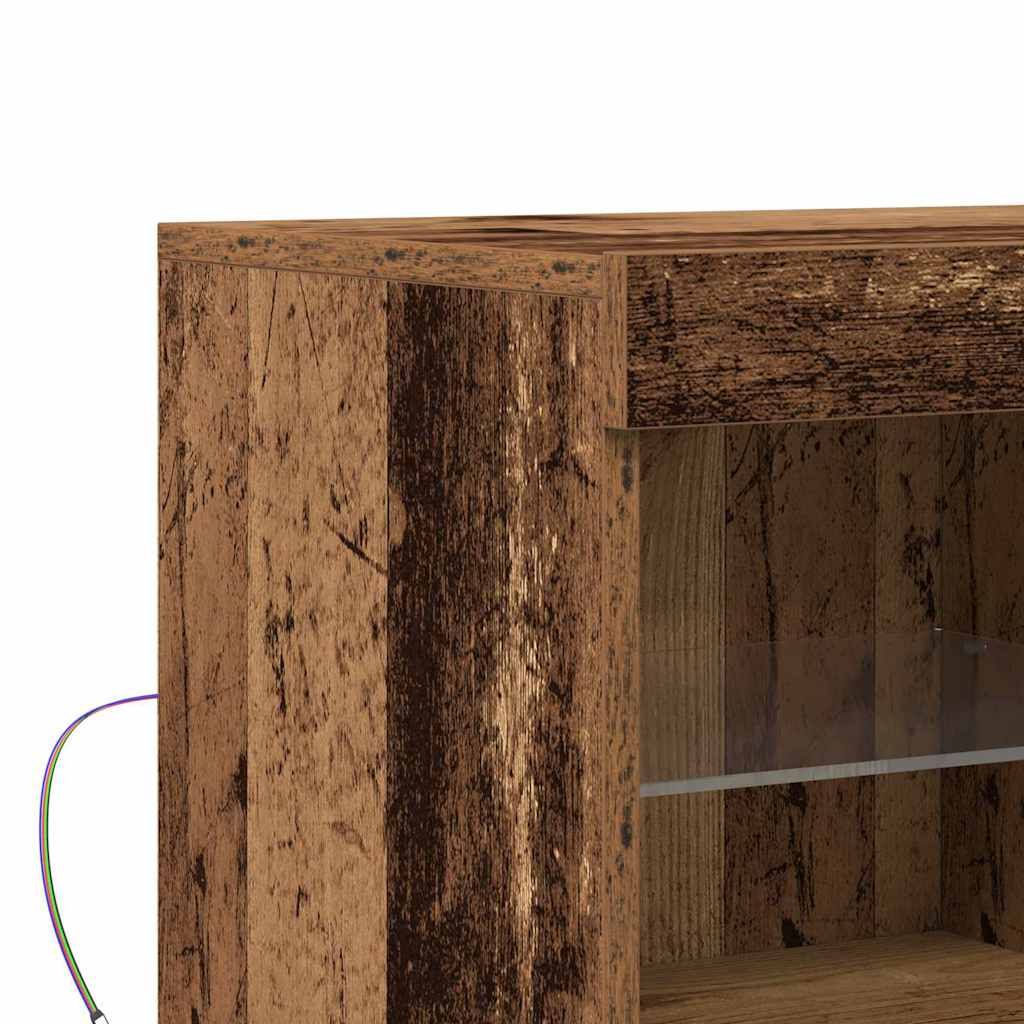 LED-Sideboard Braun 81 x 37 x 66,5 cm Holzwerkstoff
