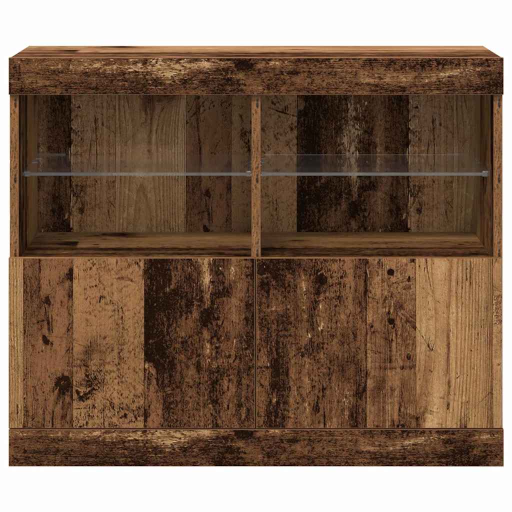 LED-Sideboard Braun 81 x 37 x 66,5 cm Holzwerkstoff
