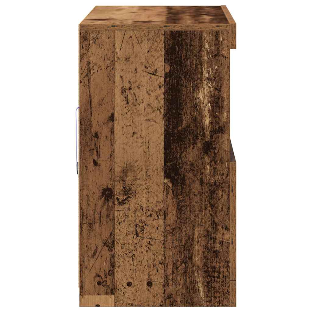 LED-Sideboard Braun 81 x 37 x 66,5 cm Holzwerkstoff